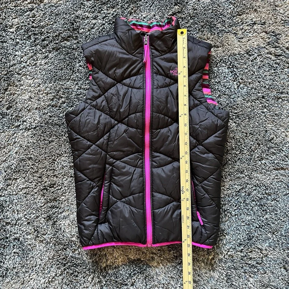 The North Face Girls Quilted Reversible Vest Pink Size L Polyester‎